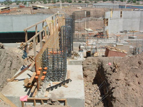Tempe Center for the Arts construction photograph-Rebar Reinforcement Structures