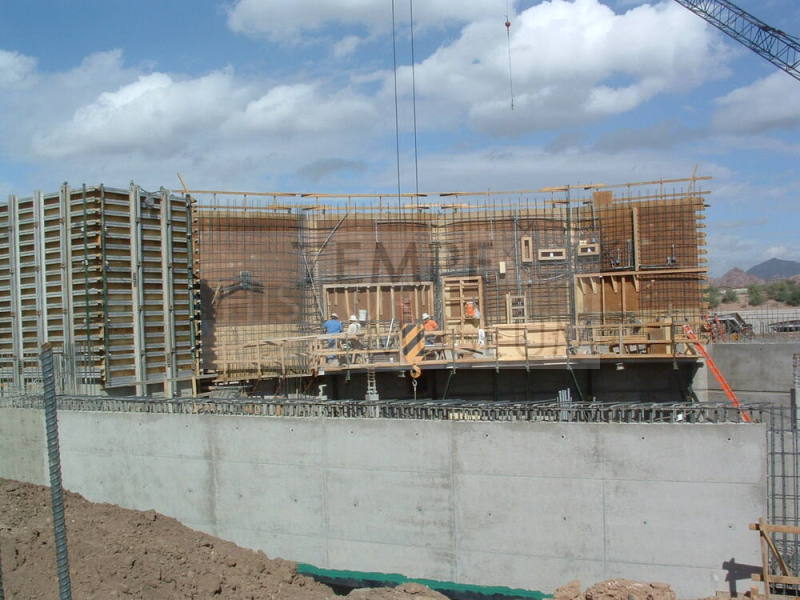 Tempe Center for the Arts construction photograph-Wall Construction