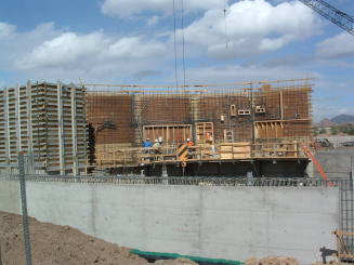 Tempe Center for the Arts construction photograph-Wall Construction