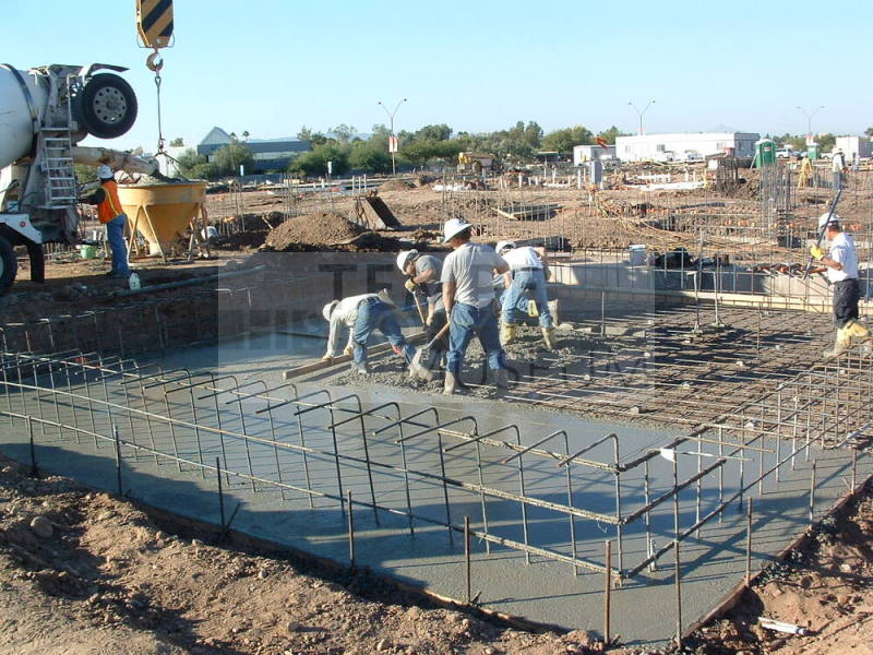 Tempe Center for the Arts construction photograph-Smoothing Concrete