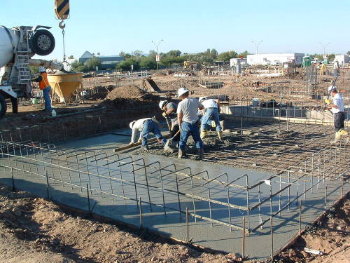 Tempe Center for the Arts construction photograph-Smoothing Concrete