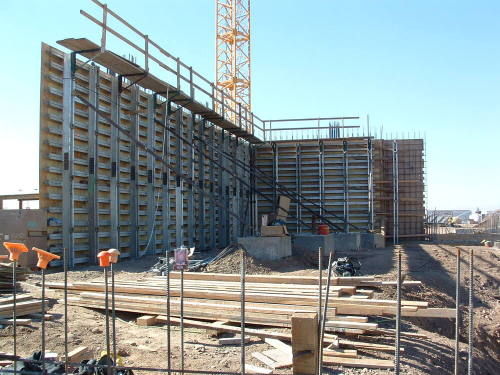 Tempe Center for the Arts construction photograph-Wall Construction
