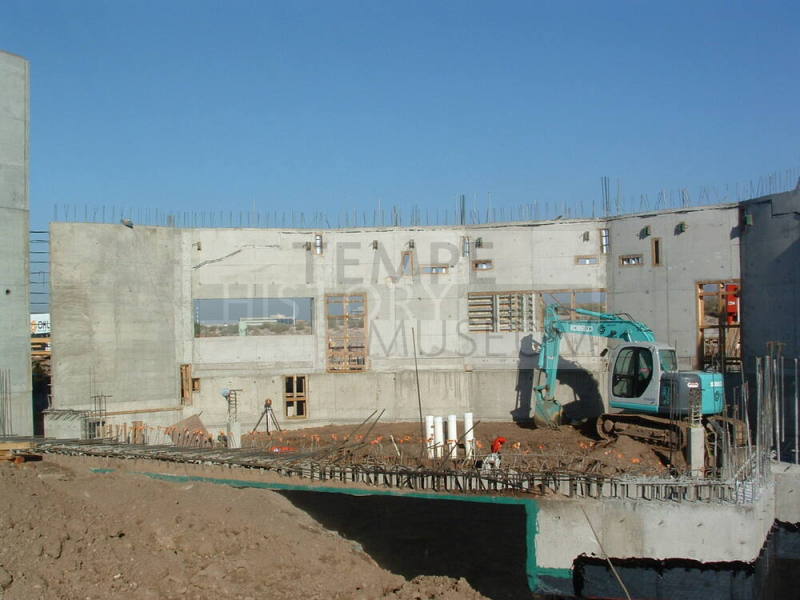 Tempe Center for the Arts construction photograph-Excavator Digging