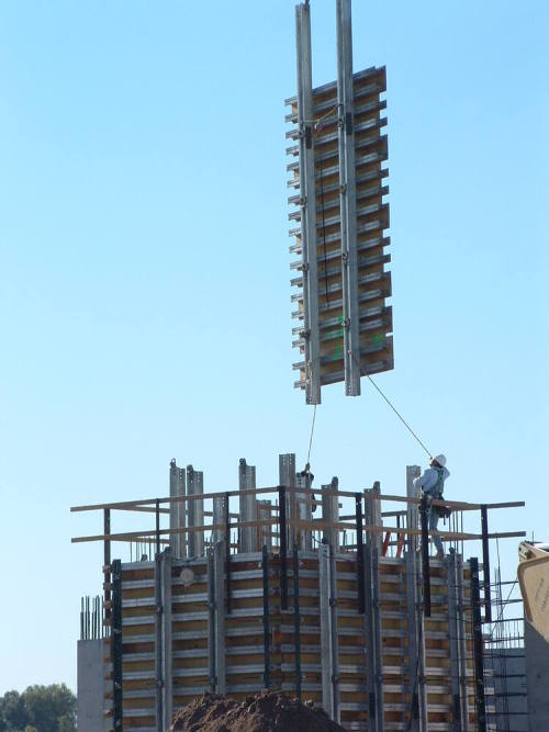 Tempe Center for the Arts construction photograph-Crain Lowering Wall