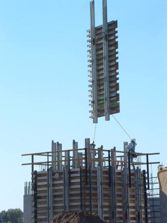 Tempe Center for the Arts construction photograph-Crain Lowering Wall