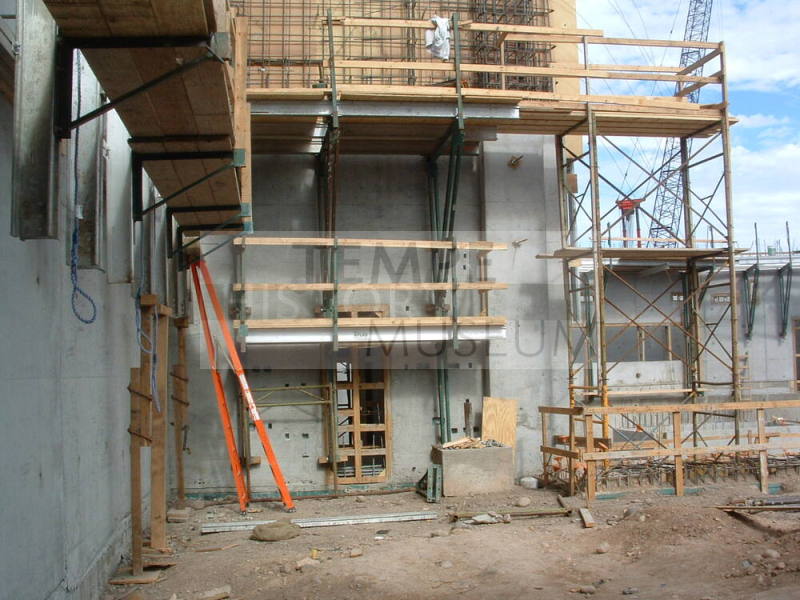 Tempe Center for the Arts construction photograph-Scaffolding on Outside of Building