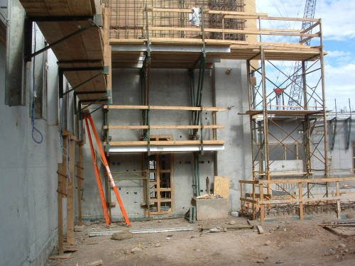 Tempe Center for the Arts construction photograph-Scaffolding on Outside of Building
