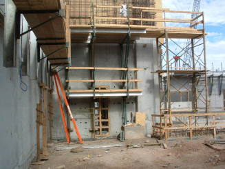 Tempe Center for the Arts construction photograph-Scaffolding on Outside of Building