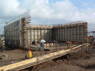 Tempe Center for the Arts construction photograph-Building Walls
