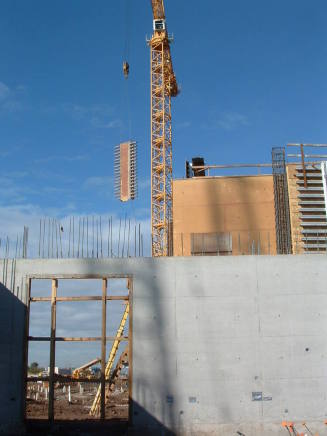 Tempe Center for the Arts construction photograph-Crain Lowring a Wall