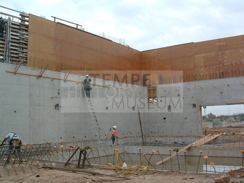 Tempe Center for the Arts construction photograph-Workers Inside a Building