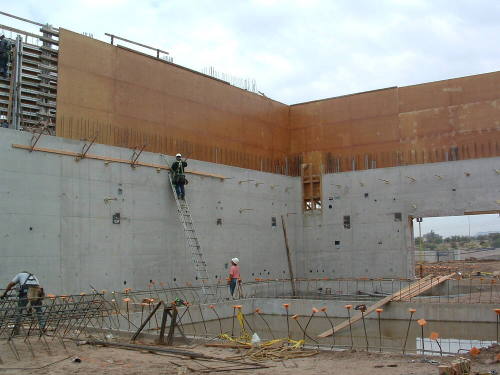Tempe Center for the Arts construction photograph-Workers Inside a Building