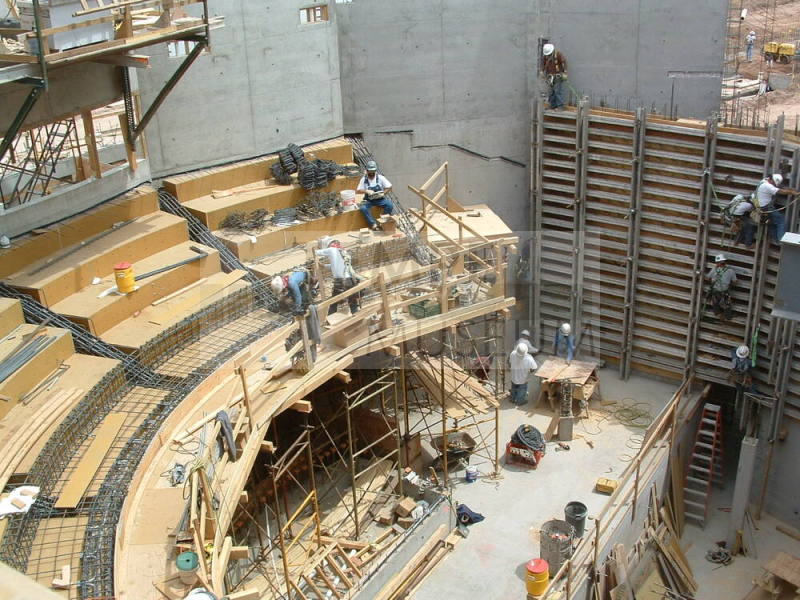 Tempe Center for the Arts construction photograph-Constructing Theater Tiers