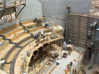 Tempe Center for the Arts construction photograph-Constructing Theater Tiers