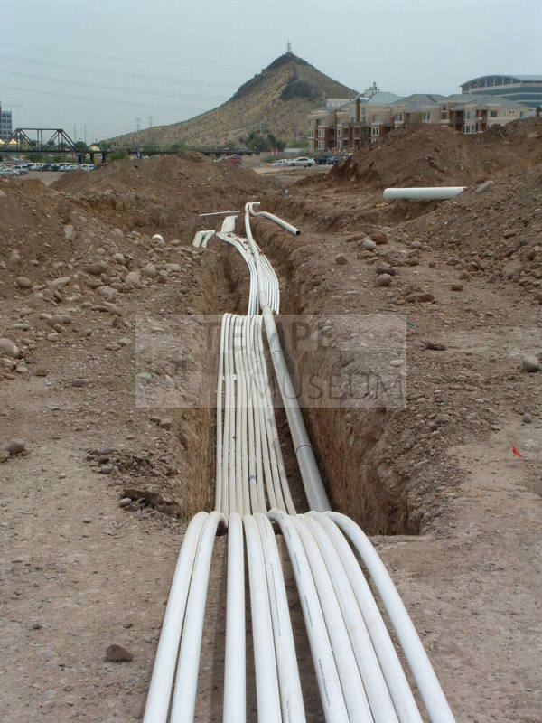 Tempe Center for the Arts construction photograph-Pipes