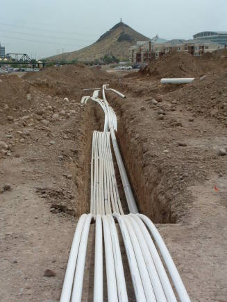 Tempe Center for the Arts construction photograph-Pipes
