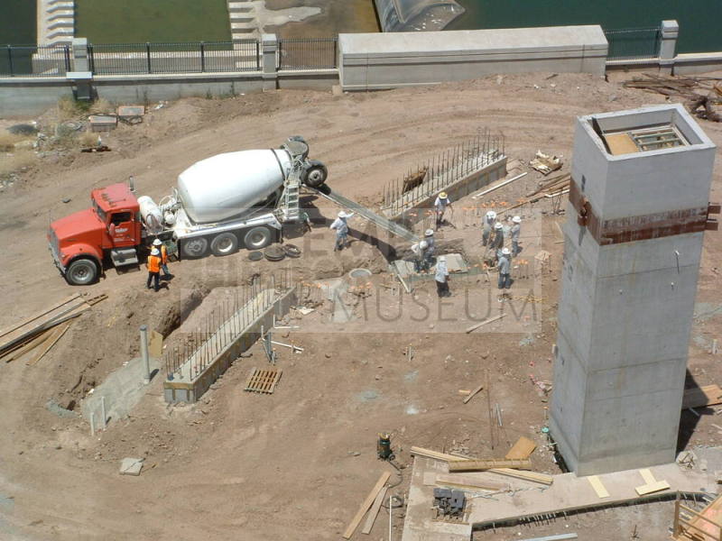 Tempe Center for the Arts construction photograph-Workers Pouring Concrete