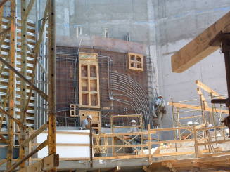 Tempe Center for the Arts construction photograph-Workers on Rebar Lattice