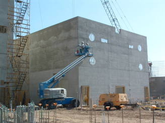 Tempe Center for the Arts construction photograph-Workers in Cherry Picker