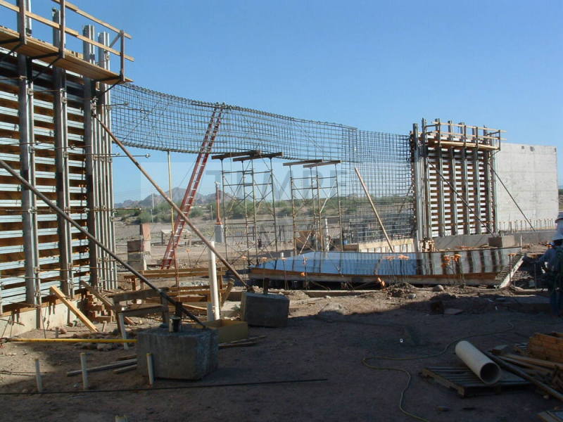 Tempe Center for the Arts construction photograph-Rebar Wall