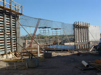 Tempe Center for the Arts construction photograph-Rebar Wall
