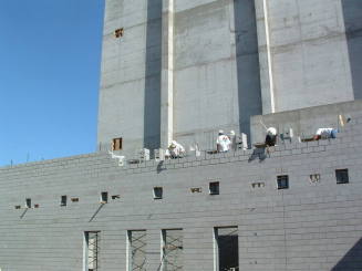 Tempe Center for the Arts construction photograph-Workers Build a Wall