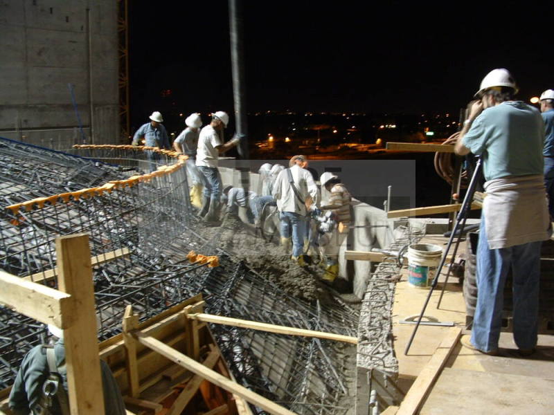 Tempe Center for the Arts construction photograph-Concrete being Poured into Theater Dome