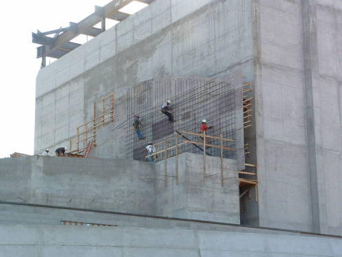Tempe Center for the Arts construction photograph-Rebar Lattice on side of Building