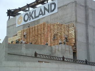 Tempe Center for the Arts construction photograph-Workers on Wooden Scaffolding