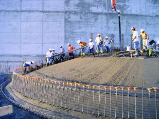Tempe Center for the Arts construction photograph- Pouring Concrete for Theater Dome