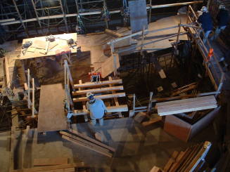 Tempe Center for the Arts construction photograph-Worker Installing Stairs