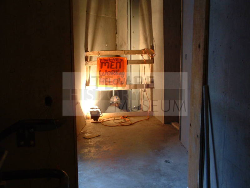 Tempe Center for the Arts construction photograph-Man Working in Shaft