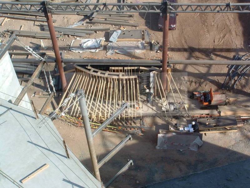 Tempe Center for the Arts construction photograph-Construction of Lighted Sculpture