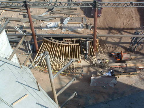Tempe Center for the Arts construction photograph-Construction of Lighted Sculpture