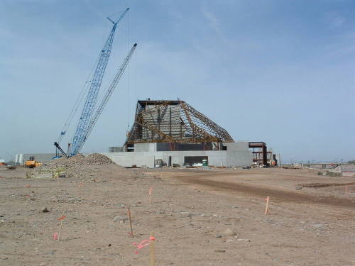 Tempe Center for the Arts construction photograph-Roof Construction