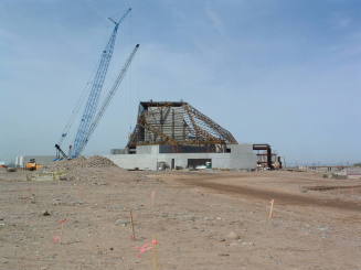 Tempe Center for the Arts construction photograph-Roof Construction
