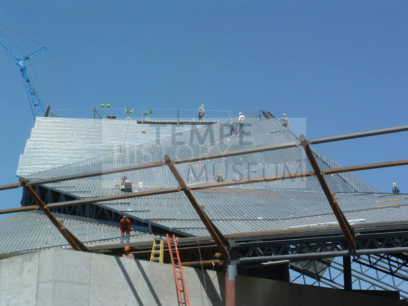 Tempe Center for the Arts construction photograph-Roof Construction