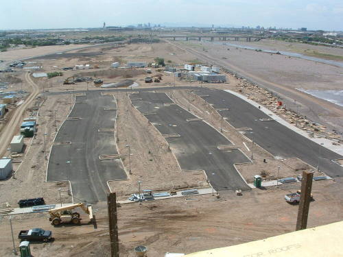 Tempe Center for the Arts construction photograph-Parking Lot Construction