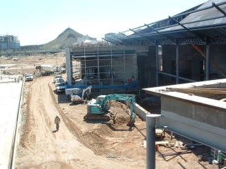 Tempe Center for the Arts construction photograph-Excavator in Reflecting Pool