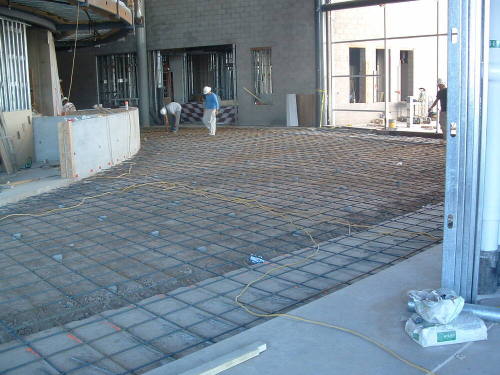 Tempe Center for the Arts construction photograph-Rebar for Flooring