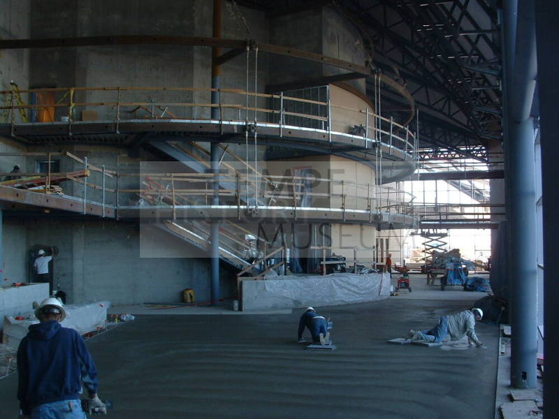 Tempe Center for the Arts construction photograph-Smoothing Concrete