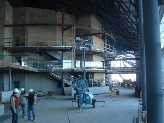 Tempe Center for the Arts construction photograph-Installing Glass in the Lobby