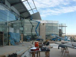 Tempe Center for the Arts construction photograph-Workers in Courtyard