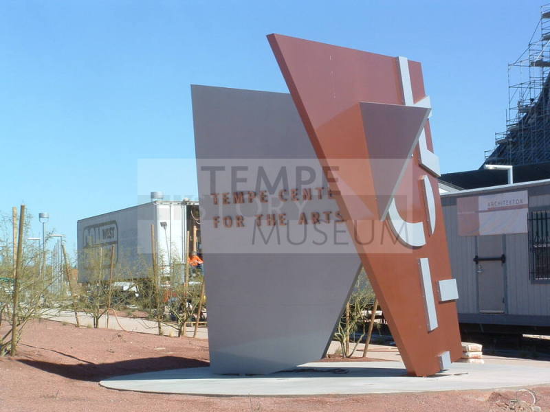 Tempe Center for the Arts construction photograph-Sign