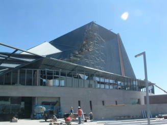 Tempe Center for the Arts construction photograph-Scaffolding on Roof