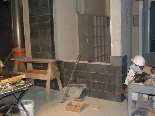 Tempe Center for the Arts construction photograph-Installing Tile