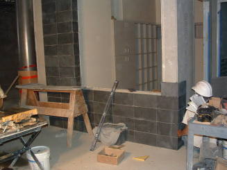 Tempe Center for the Arts construction photograph-Installing Tile