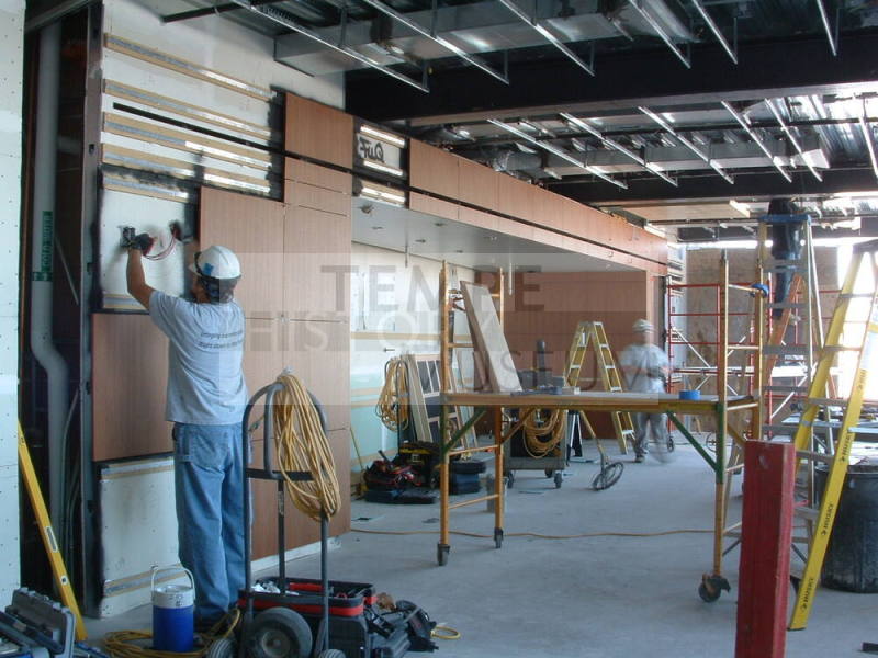 Tempe Center for the Arts construction photograph-Installing Paneling