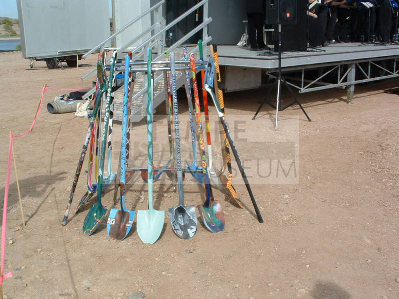 Tempe Center for the Arts construction photograph- Groundbreaking Shovels