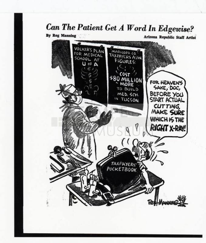 Reg Manning cartoon about an Arizona medical school
